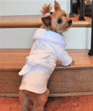 White Silver Tiara Dog Bathrobe