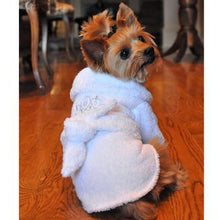 White Silver Tiara Dog Bathrobe